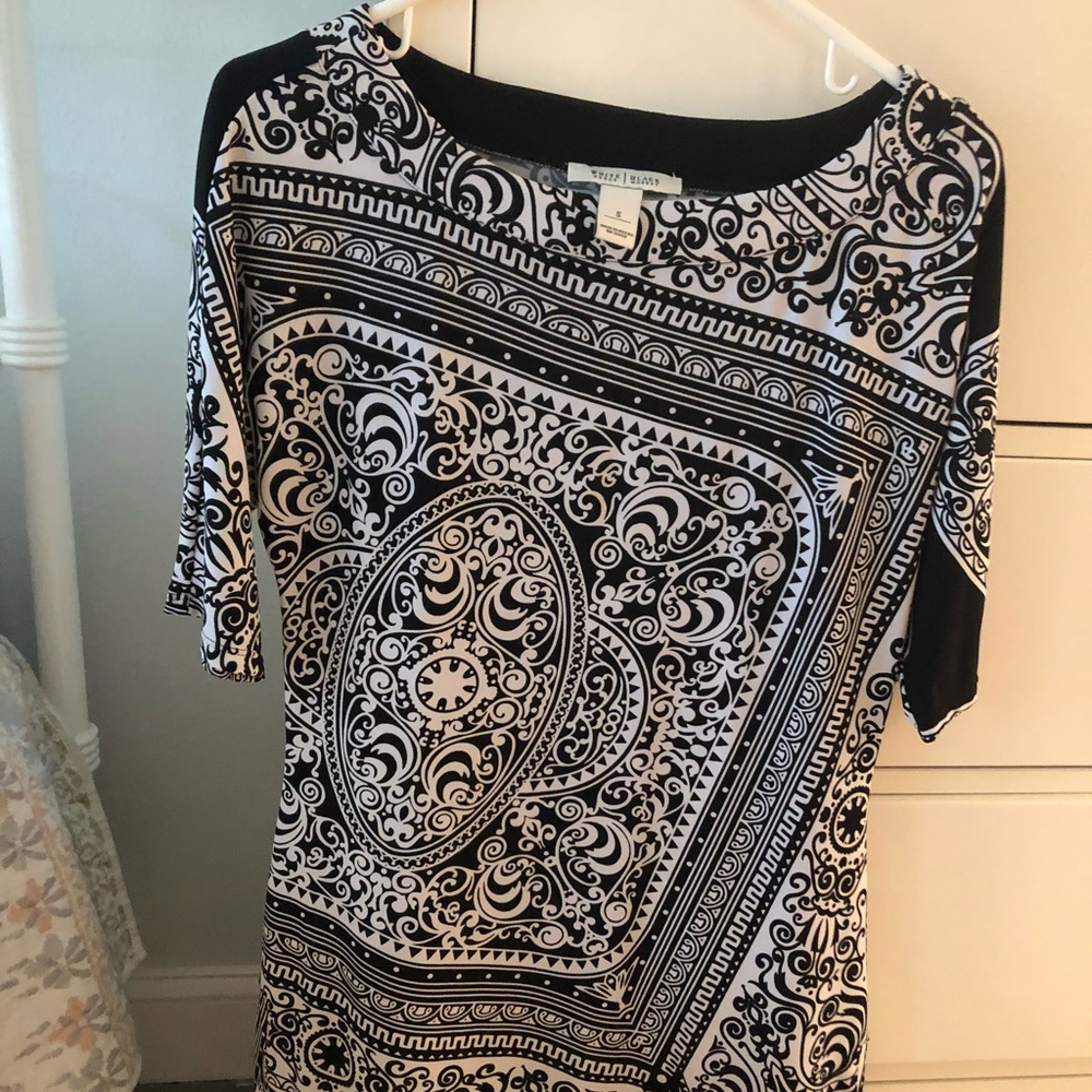Dress Top White -Black